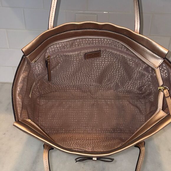 Kate Spade Bag Purse Handbag New York Sawyer Street Taden Metallic Leather Tote - Picture 13 of 16